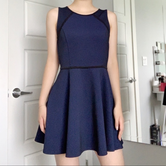 Black/Blue Perforated Dress - Picture 2 of 4